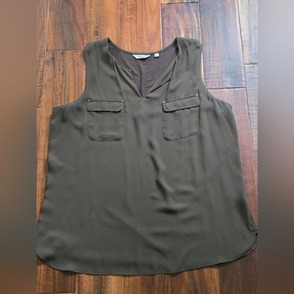 Olive Green Sleeveless Top
